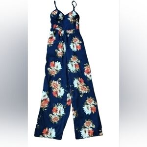 Band Of Gypsies Flag oral Navy Pants Jumpsuit Women's Small